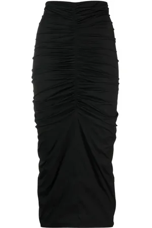 Serafini Falda midi con detalle fruncido
