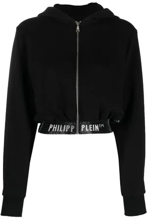Philipp Plein Hoodie corta con banda del logo