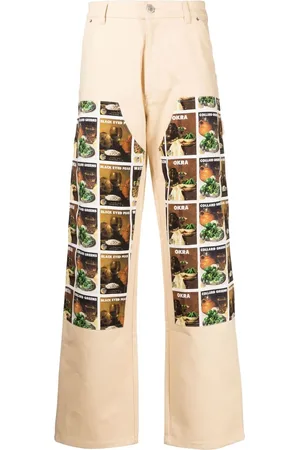 DENIM TEARS Pantalones rectos con estampado gráfico