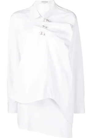 KIMHEKIM Camisa asimétrica fruncida