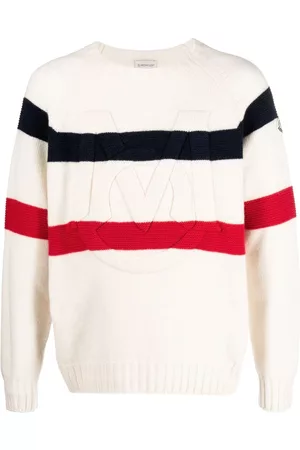 Moncler Suéter con logo en relieve y motivo de rayas