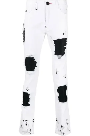 Philipp Plein Jeans slim con detalles rasgados