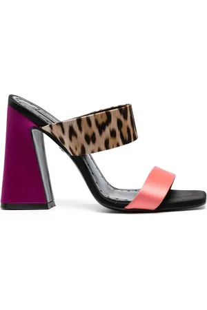 Roberto Cavalli Sandalias con paneles en contraste y tacón esculpido