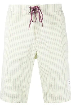 Thom Browne Shorts de playa con rayas estampadas
