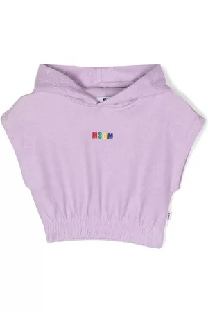 Msgm Top con logo bordado y capucha