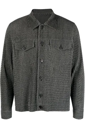 Issey Miyake Playera de canalé manga larga