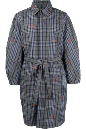 HENRIK VIBSKOV Abrigo estilo camisa con cuadros estampados