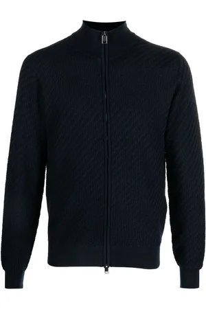 BRIONI Suéter con cierre y logo en relieve