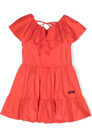 Msgm Vestido con detalles de volantes