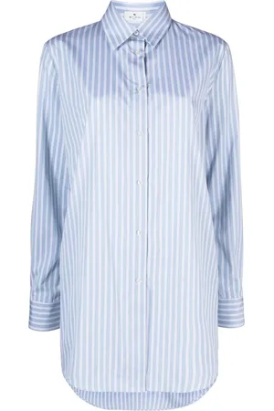 Etro Camisa con logo bordado y motivo de rayas y logo estampado