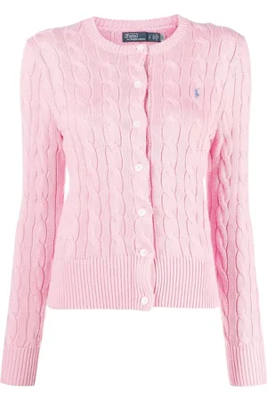 Ralph Lauren Cárdigan en tejido de ochos con logo bordado