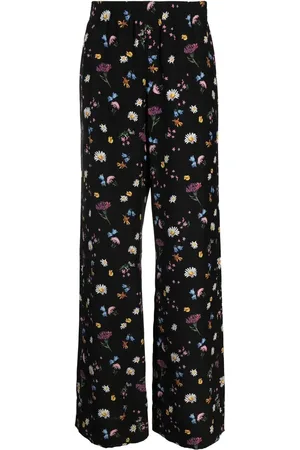 Stella McCartney Pantalones de seda con estampado floral