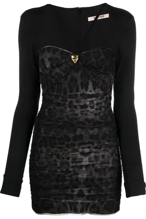 Roberto Cavalli Vestido con estampado de leopardo