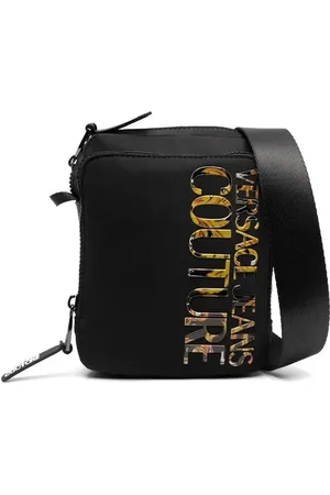 VERSACE Mochila tipo mensajero con logo y detalles
