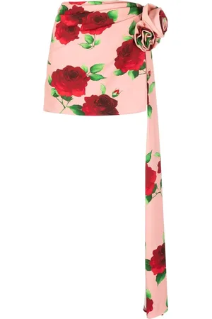 MAGDA BUTRYM Falda corta con rosas estampadas