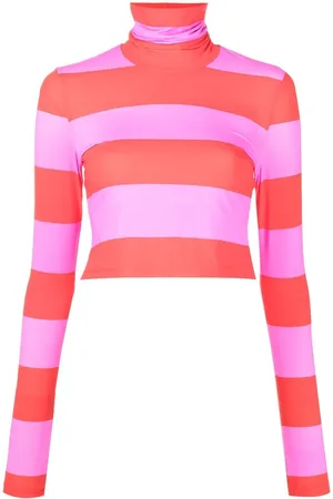 Cynthia Rowley Top tejido con cuello vuelto