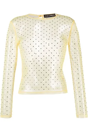 SIEDRES Top Desta con detalles de cristal