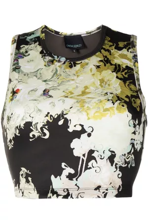 Cynthia Rowley Top corto con estampado floral