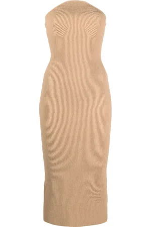 Khaite Vestido tejido de canalé ajustado