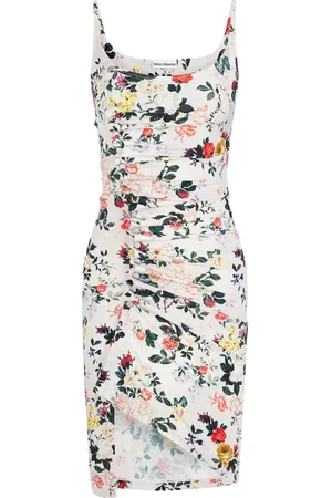 Paco rabanne Vestido corto drapeado con estampado floral
