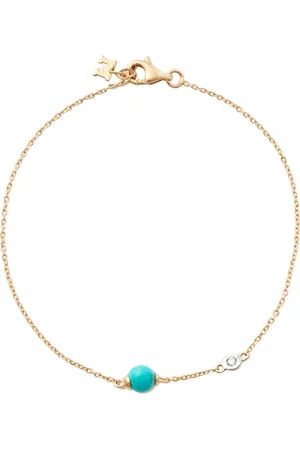 Mateo Pulsera en oro amarillo de 14kt con diamantes y turquesa