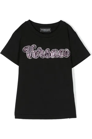 VERSACE Playera con logo y detalles de cristal