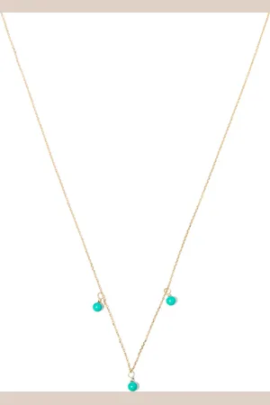Mateo Collar en oro amarillo de 14kt con turquesa