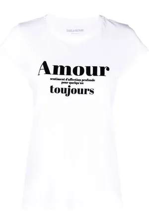 Zadig & Voltaire Playera con motivo Skinny Amour Toujours