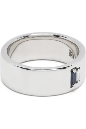 Suzanne Kalan Anillo en oro blanco de 18kt con diamantes y zafiros