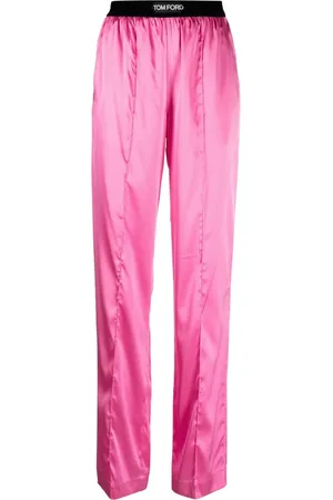 Tom Ford Pantalones rectos con logo en la pretina