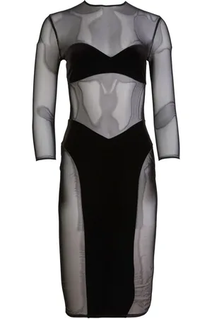 FLEUR DU MAL Vestido ajustado con panel de malla