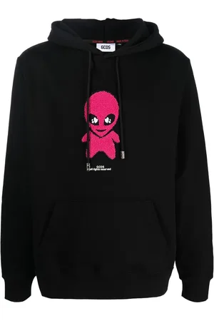 GCDS Hoodie con cordones y parche de alienígena