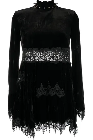 Roberto Cavalli Vestido corto con paneles de encaje