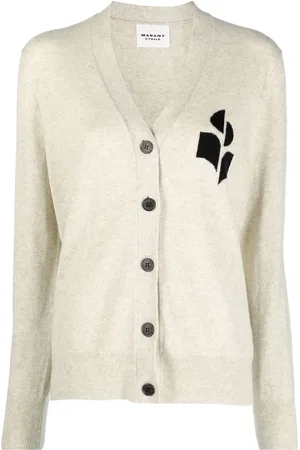 Marant Etoile Cárdigan Karin con logo en intarsia
