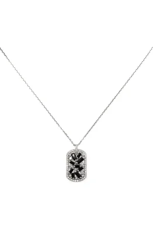 Suzanne Kalan Collar en oro blanco de 18kt con diamantes y zafiros