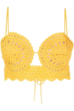 Stella McCartney Top corto con bordado inglés