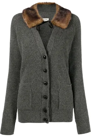 Saint Laurent Cárdigan con ribete de lana