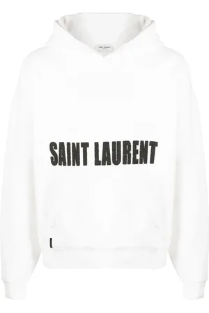 Saint Laurent Hoodie texturizada con logo estampado