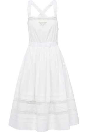 Prada Vestido acampanado con panel de encaje