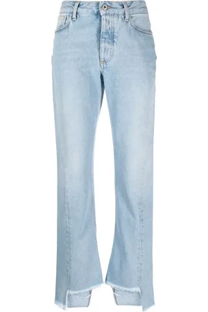 OFF-WHITE Jeans rectos con bordes deshilachados