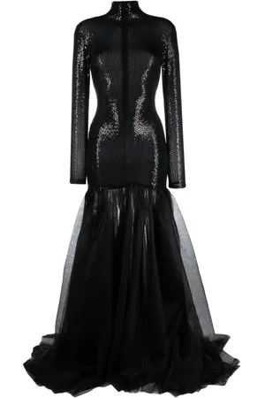 Atu Body Couture Vestido de fiesta con cuello de tortuga y lentejuelas