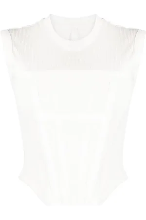 DION LEE Top estilo corset de canalé