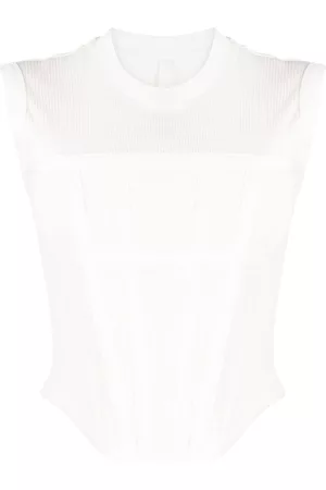 DION LEE Top estilo corset de canalé