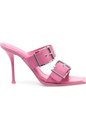 Alexander McQueen Sandalias con hebilla y tacón de 100mm