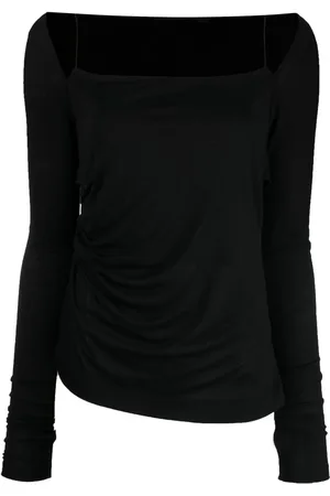 Helmut Lang Top drapeado de manga larga