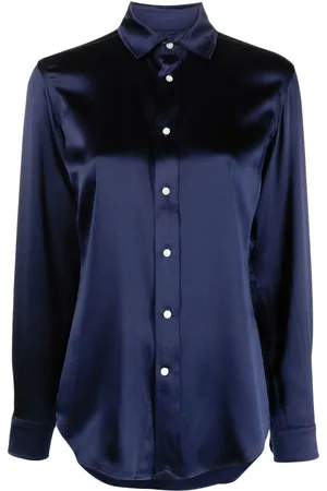 Ralph Lauren Camisa de seda manga larga