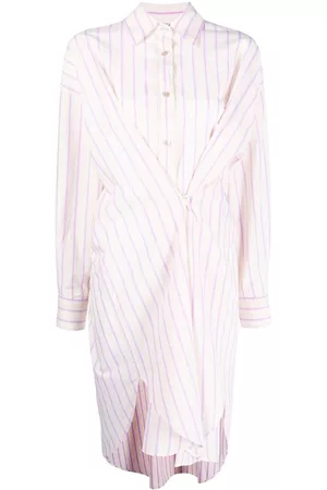 Marant Etoile Vestido camisero con diseño asimétrico y motivo de rayas