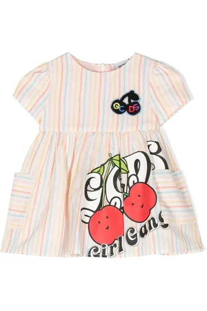 GCDS Vestido manga corta con logo estampado