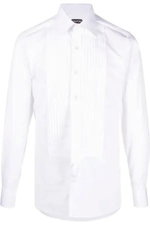 Tom Ford Camisa manga larga con pechera plisada
