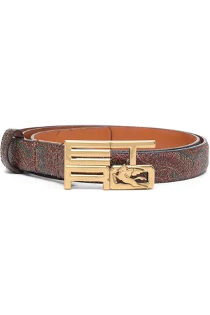 Etro Pack de dos cinturones con hebilla y motivo de cachemira